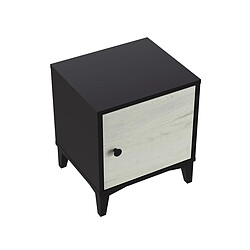 Acheter Pegane Table de chevet Table de nuit en mélamine coloris noir / blanc - Longueur 40 x profondeur 35 x Hauteur 45 cm