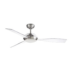 Avis Leds C4 Plafonnier ventilateur Sirocco Verre,acier Nickel satiné,sablé 35,5 Cm