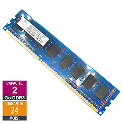 Barrette Mémoire 2Go RAM DDR3 Nanya NT2GC64B8HA0NF-CG DIMM PC3-10600U 2Rx8 - Reconditionné