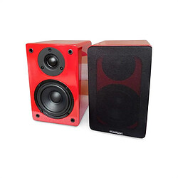 Madison BS4BL Paire d'enceintes hifi d'étagère système 2 voies 60W - rouge Madison