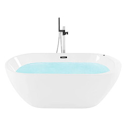 Beliani Baignoire îlot blanche 170 x 80 cm avec LED NEVIS