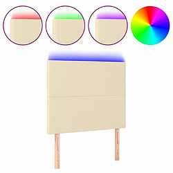 Maison Chic Tête de lit scandinave à LED,meuble de chambre Crème 90x5x118/128 cm Tissu -MN98476