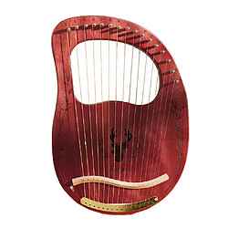 Acajou Single Board Lyre Harp Metal 16 Cordes Avec Clé & Sac Café outil d'accordeur de harpe