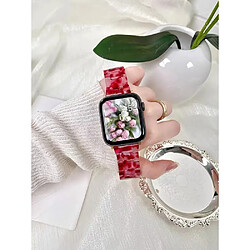 Avis Sangle de montre en résine pour la bande de montre Apple Watch Fleur rose claire pour 42 mm 44 mm 45 mm