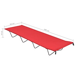 vidaXL Lits de camping 2 pcs 180x60x19 cm Tissu Oxford et acier Rouge pas cher