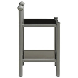 Avis vidaXL Tables de chevet 2 pcs Gris et noir Métal et verre