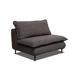 Inside 75 Fauteuil lit convertible express LISBONNE 70cm sommier à lattes matelas 13cm tissu tweed anthracite chiné