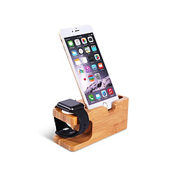 Avis Eko Socle de Chargement pour Apple Watch et iPhone 2 en 1 en Bambou Jaune