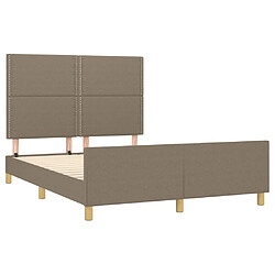 Acheter Maison Chic Cadre/structure de lit avec tête de lit pour adulte - Lit Moderne Chambre Taupe 140x190 cm Tissu -MN40479