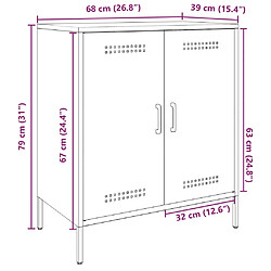 vidaXL Buffet rose 68x39x79 cm acier pas cher