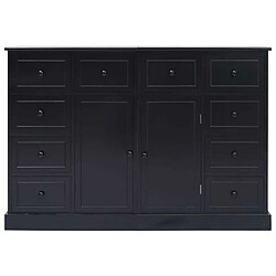 Maison Chic Buffet commode,console avec 10 tiroirs pour rangement Noir 113x30x79 cm Bois -MN41064