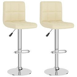 vidaXL Tabourets de bar lot de 2 crème tissu