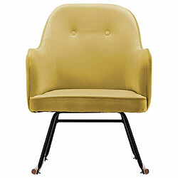 Avis Maison Chic Chaise à bascule | Fauteuil Relax, design moderne Jaune moutarde Velours -GKD72577