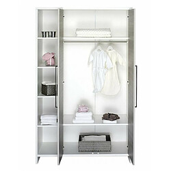 Schardt Armoire bébé 2 portes bois blanc et pin argenté Eco Silber L 113 x H 181 x P 53 cm