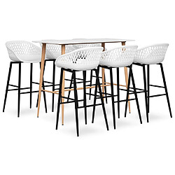 vidaXL Ensemble de bar 7 pcs Blanc 