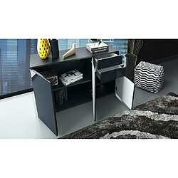 Acheter Mpc Commode Moderne Laquée Corps Noir Façade Blanche 74 X 117 X 36