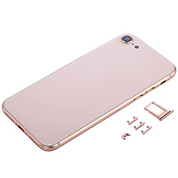 Wewoo Coque arrière Chassis or rose pour iPhone 8 Couverture de logement arrière