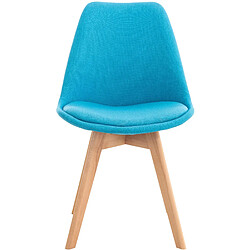 Decoshop26 Lot de 4 chaises de salle à manger cuisine bureau style scandinave en tissu bleu turquoise pieds en bois CDS10086