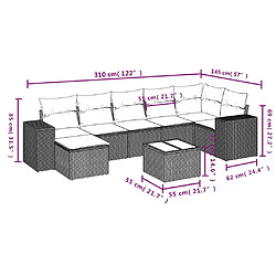 Avis Maison Chic Ensemble Tables et chaises d'extérieur 8 pcs avec coussins,Salon de jardin noir résine tressée -GKD531666