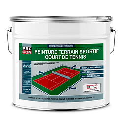 PRO COM Peinture tennis, peinture terrain de sport, rénovation et protection de terrain sportif PROCOM-10 litres-Blanc