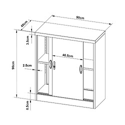 Helloshop26 Casier de bureau armoire meuble de rangement pour bureau atelier chambre acier de bureau rieti acier laqué 90 x 40 x 90 cm gris clair 03_0008814