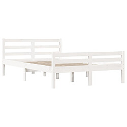 Avis vidaXL Cadre de lit sans matelas blanc bois massif 140x190 cm