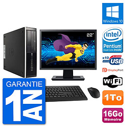 PC HP 8300 Elite SFF Ecran 22" Intel G630 RAM 16Go Disque 1To Windows 10 Wifi - Occasion