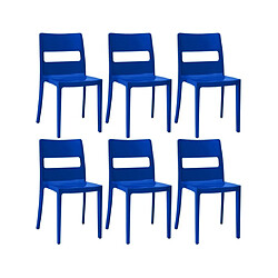 Scab Chaise lot de 6 chaises Sai empilable bleu 