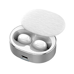 Wewoo Mini écouteur stéréo Bluetooth V5.0 avec réduction de bruit portable boîtier chargement à rotation 360 degrés (blanc)