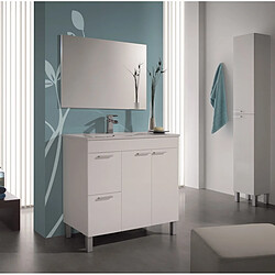 Avis Pegane Meuble salle de bain Sous-Vasque + 1 Miroir, coloris blanc brillant - Longueur 80 x Hauteur 80 x Profondeur 45 cm