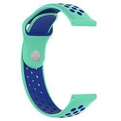 Avis Wewoo Bracelet pour montre connectée Dragonne sport en silicone bicolore Huawei série 1 18 mm bleu menthe