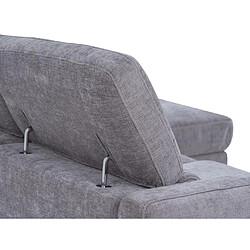 Vente-Unique Canapé d'angle droit relax électrique en tissu gris FUSETA pas cher