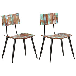 vidaXL Chaises de salle à manger 2 pcs Bois de récupération solide