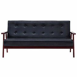 Acheter Maison Chic Ensemble de canapés 2 pcs, Canapé droit Sofa pour Salon Noir Similicuir -GKD649675