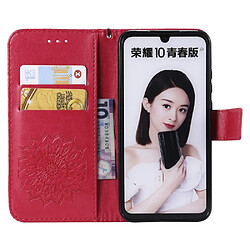 Acheter Etui en PU tournesol magnétique avec support rouge pour votre Huawei Honor 10 Lite/P Smart (2019)