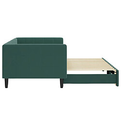 Acheter Maison Chic Lit d'appoint | Lit de jour avec lit gigogne | Lit de repos vert foncé 90x200 cm velours -GKD51186