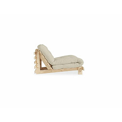 Avis Inside 75 Fauteuil convertible futon ROOTS pin naturel coloris beige couchage 90 x 200 cm.