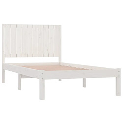 Acheter Maison Chic Lit Moderne Chambre - Cadre/structure de lit pour adulte Blanc Bois de pin massif 100x200 cm -MN82839