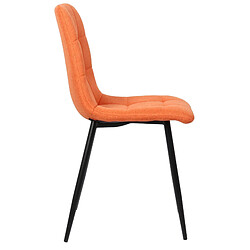 Avis Decoshop26 Lot de 2 chaises de salle à manger en tissu orange pieds métal noir mat style moderne CDS101110