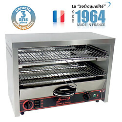 Toaster Professionnel multifonction avec régulateur - 490 x 235 mm utile - 400 V - Grand Club 2 étages - Sofraca