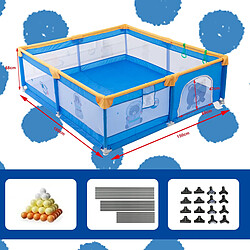 K IKIDO Parc bébé avec base antidérapante et maille respirante, parc bébé avec barrière de sécurité Parc bébé - bleu