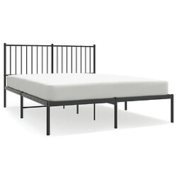 Maison Chic Lit adulte - Cadre de lit métal avec tête de lit,Structure du lit Contemporain pour chambre noir 140x190 cm -MN10311