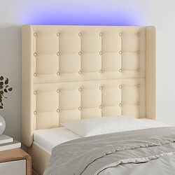 Maison Chic Tête de lit scandinave à LED,meuble de chambre Crème 83x16x118/128 cm Tissu -MN84591