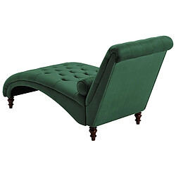 Acheter Beliani Chaise longue en velours vert foncé MURET