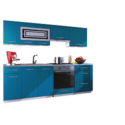 Dusine Cuisine GIOVANNA 8 éléments - turquoise mat 2m40 casserolier four encastrable