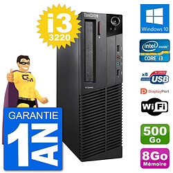 PC Lenovo M92p SFF Intel i3-3220 RAM 8Go Disque Dur 500Go Windows 10 Wifi - Occasion