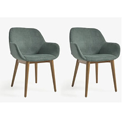 LF SALON Chaise Lot de 2 fauteuils KONNA vert 