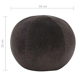 Acheter vidaXL Pouf Velours de coton 50 x 35 cm Anthracite