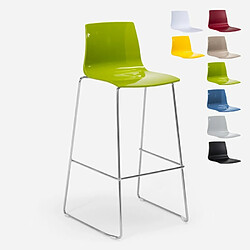 Tabouret de bar de cuisine Grand Soleil 74 cm design Imola Slitta, Couleur: Anis vert