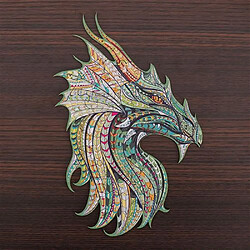 RedMiter Puzzle en bois 180 pièces pour enfants et adultes – Dragon - Multicolore